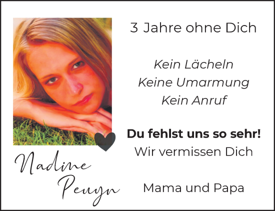 Traueranzeige von Nadine Peuyn von NNA