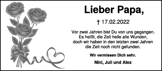 Traueranzeige von Papa  von NNA