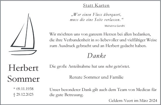 Traueranzeige von Herbert Sommer von NNA