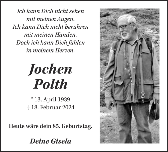 Traueranzeige von Jochen Polth von NNA