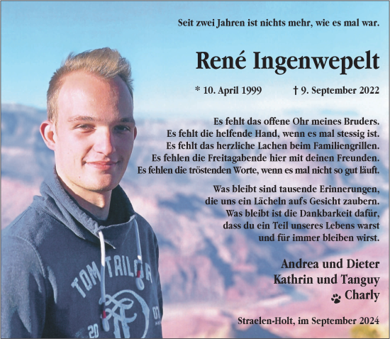 Traueranzeige von René Ingenwepelt von NNA
