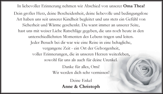 Traueranzeige von Dorothea Verheyen von NNA