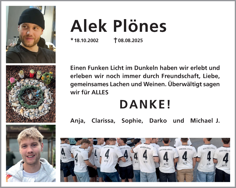  Traueranzeige für Alek Plönes vom 18.10.2025 aus NNA