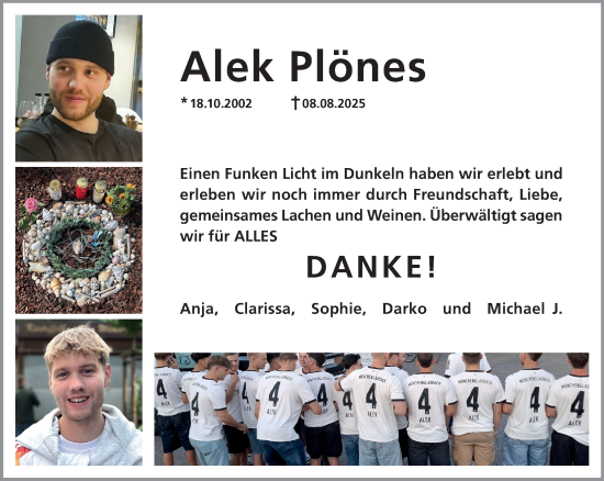 Traueranzeige von Alek Plönes von NNA