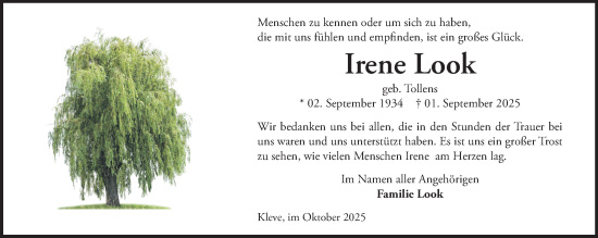 Traueranzeige von Irene Look von NNA