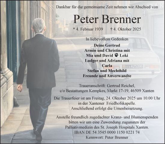 Traueranzeige von Peter Brenner von NNA