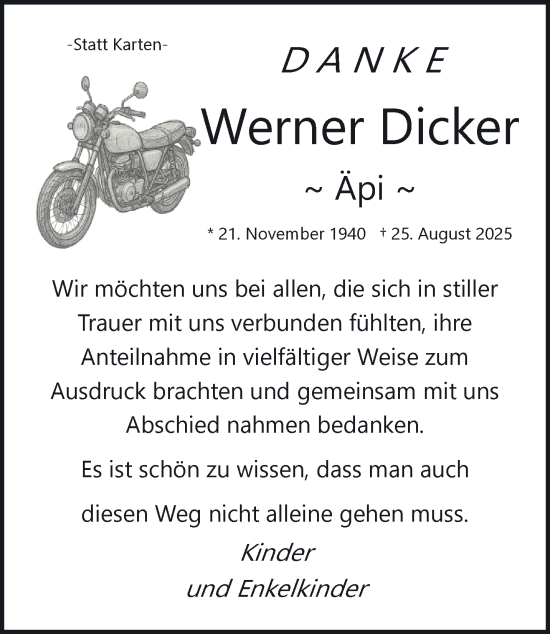 Traueranzeige von Werner Dicker von NNA