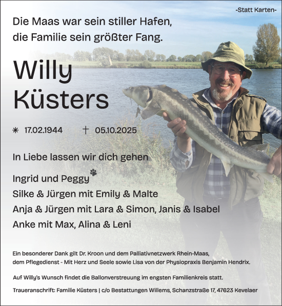 Traueranzeige von Willy Küsters von NNA