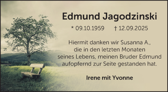 Traueranzeige von Edmund Jagodzinski von NNA