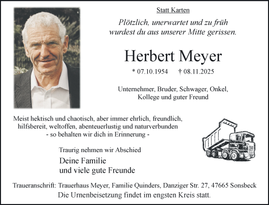 Traueranzeige von Herbert Meyer von NNA