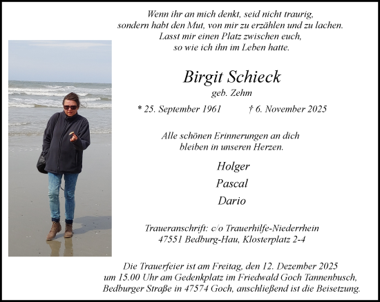 Traueranzeige von Birgit Schieck von NNA