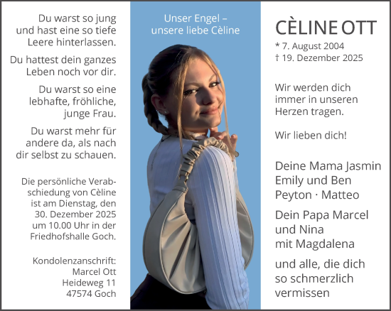 Traueranzeige von Cèline Ott von NNA