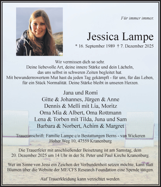 Traueranzeige von Jessica Lampe von NNA