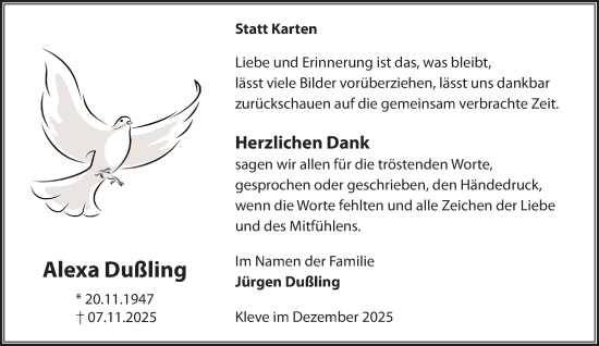 Traueranzeige von Jürgen Dußling von NNA