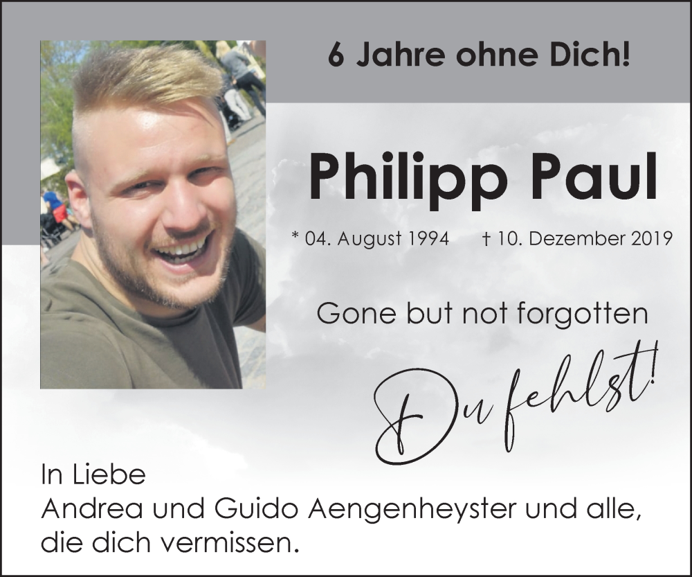  Traueranzeige für Philipp Paul vom 13.12.2025 aus NNA