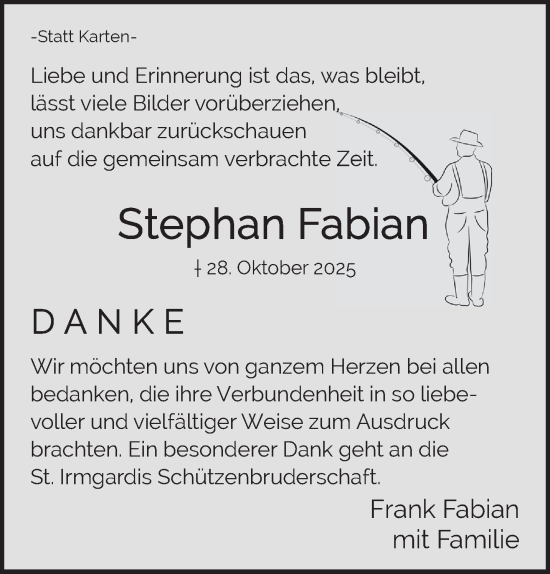 Traueranzeige von Stephan Fabian von NNA