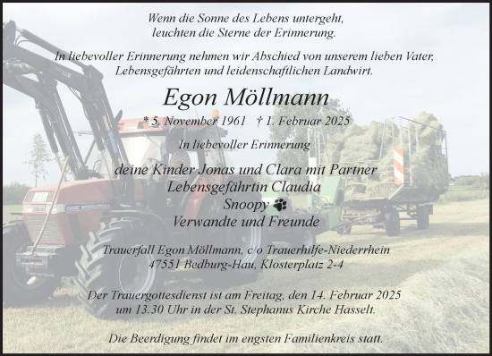 Traueranzeige von Egon Möllmann von NNA