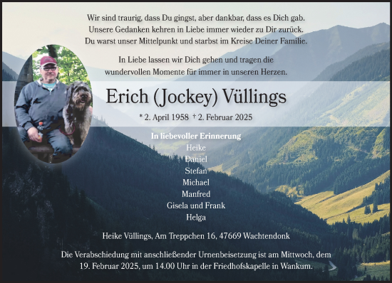 Traueranzeige von Erich Vüllings von NNA