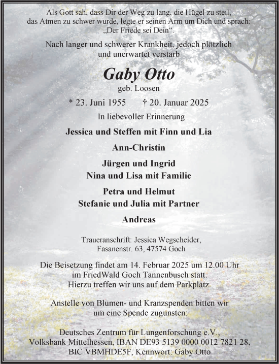 Traueranzeige von Gaby Otto von NNA