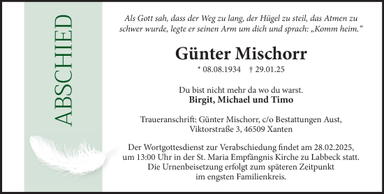Traueranzeige von Günter Mischorr von NNA
