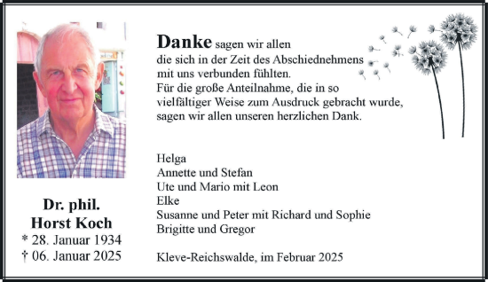 Traueranzeige von Horst Koch von NNA