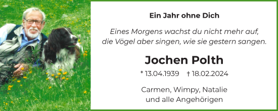 Traueranzeige von Jochen Polth von NNA