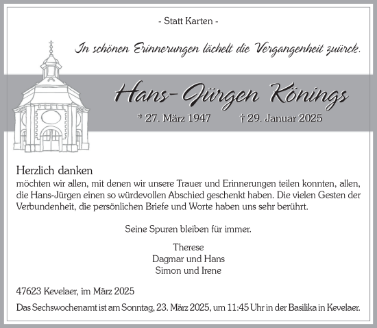 Traueranzeige von Hans-Jürgen Könings von NNA