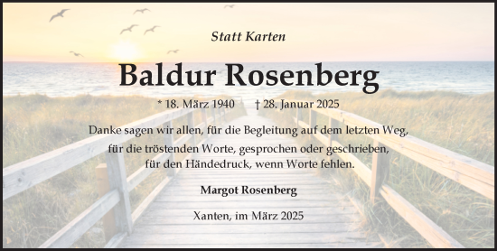 Traueranzeige von Baldur Rosenberg von NNA
