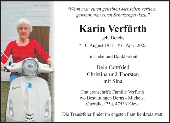 Traueranzeige von Karin Verfürth von NNA