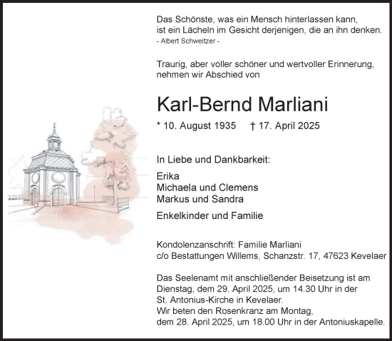 Traueranzeige von Karl-Bernd Marliani von NNA