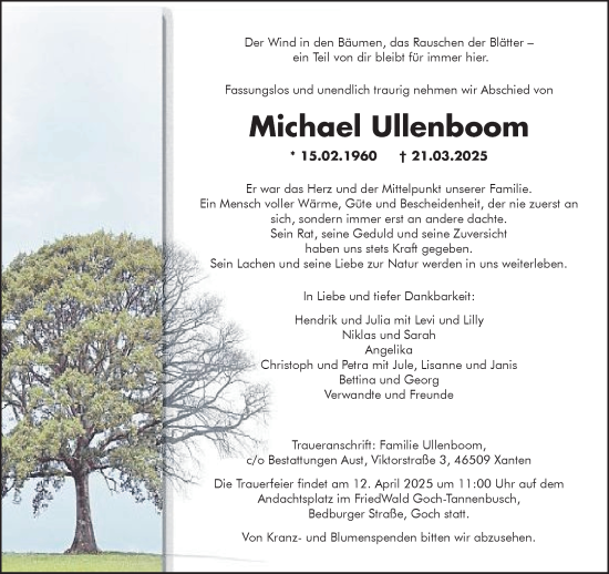 Traueranzeige von Michael Ullenboom von NNA