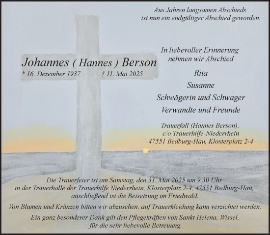 Traueranzeige von Johannes Berson von NNA