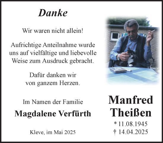 Traueranzeige von Manfred Theißen von NNA