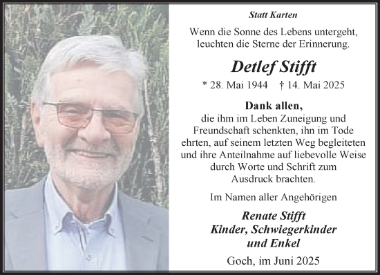 Traueranzeige von Detlef Stifft von NNA