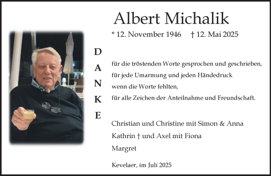 Traueranzeige von Albert Michalik von NNA