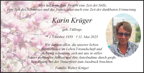 Traueranzeige von Karin Krüger von NNA