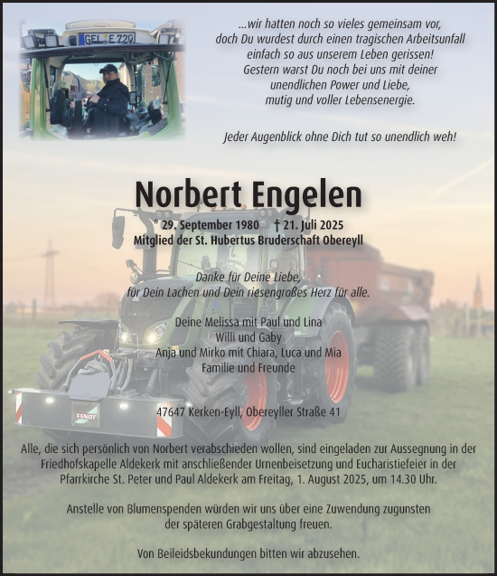 Traueranzeige von Norbert Engelen von NNA