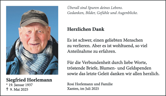 Traueranzeige von Siegfried Horlemann von NNA