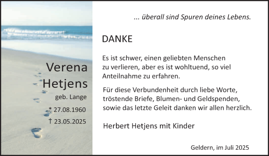 Traueranzeige von Verena Hetjens von NNA