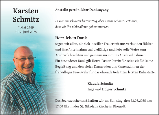 Traueranzeige von Karsten Schmitz von NNA