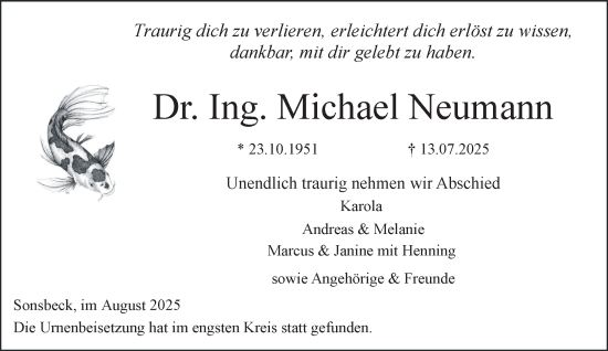 Traueranzeige von Michael Neumann von NNA