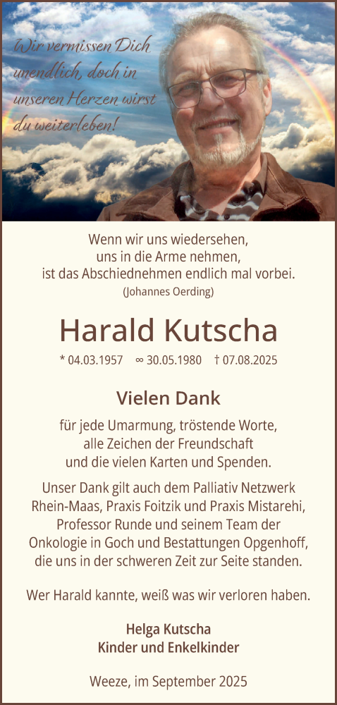 Traueranzeige von Harald Kutscha von NNA