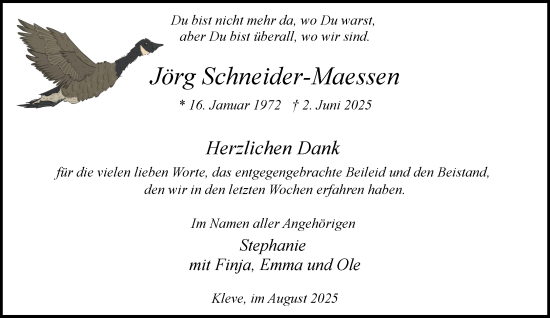 Traueranzeige von Jörg Schneider-Maessen von NNA
