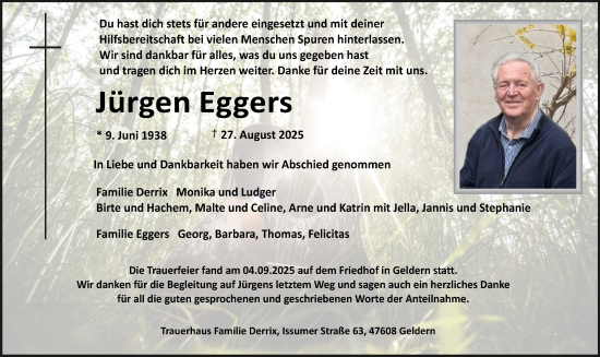 Traueranzeige von Jürgen Eggers von NNA