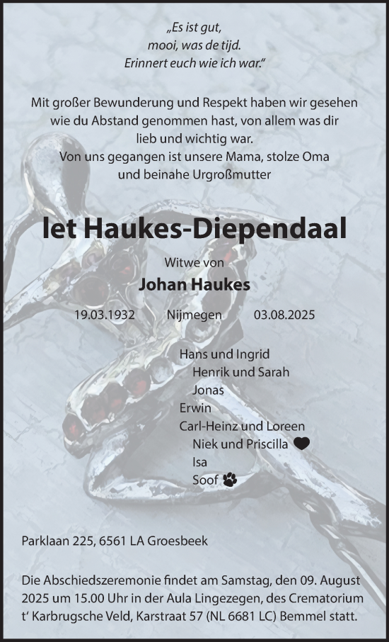 Traueranzeige von Let Haukes-Diependaal von NNA