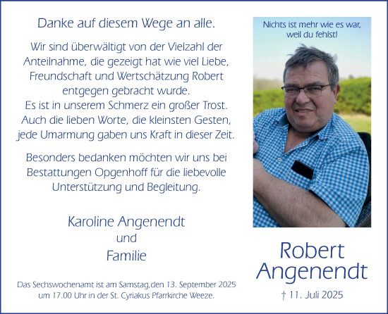 Traueranzeige von Robert Angenendt von NNA