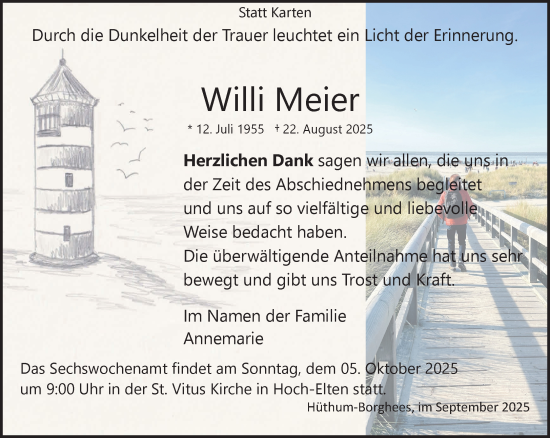 Traueranzeige von Willi Meier von NNA