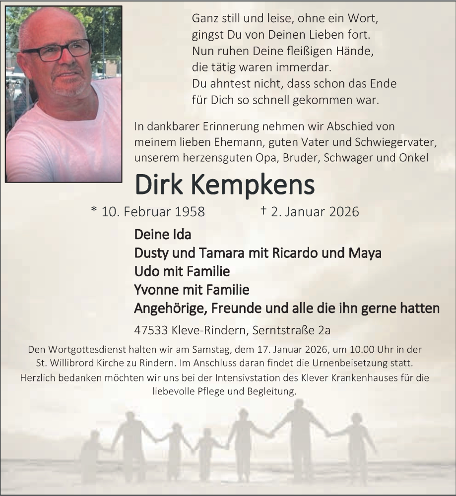  Traueranzeige für Dirk Kempkens vom 10.01.2026 aus NNA