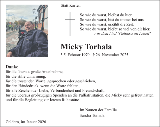 Traueranzeige von Micky Torhala von NNA
