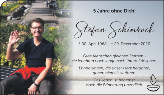 Traueranzeige von Stefan Schimrock von NNA